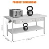 Stainless Steel Workbench with 3 Drawers - 72" Commercial Prep Table with Paper Towel Holder for Kitchen, Garage & Warehouse - 2 of 4