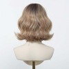 Jessie's Wig Short Wavy Curly Bob Wigs With Bangs Light Brown Heat Resistant Synthetic Hair Wigs For Women 10 Inch - 3 of 4