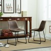 Roundhill Furniture Lotusville Vintage PU Leather Dining Chairs, Antique Brown, Set of 2 - 4 of 4