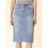 INSPIRE CHIC Women's Casual High Waist Back Slit Short Denim Skirts - 2 of 4