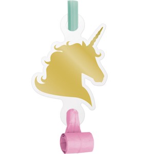 8ct Creative Converting Sparkle Unicorn Party Blowers
