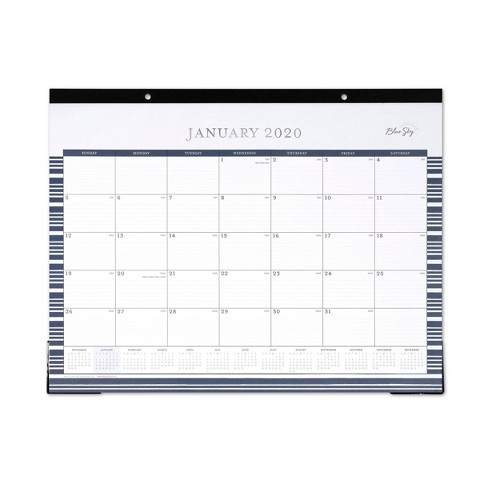 2020 Desk Calendar Shae Stripe Blue Blue Sky Target