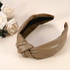 Unique Bargains Cross Knotted PU Leather Non-slip Fashion Wide Headband 1 Pc - 2 of 4