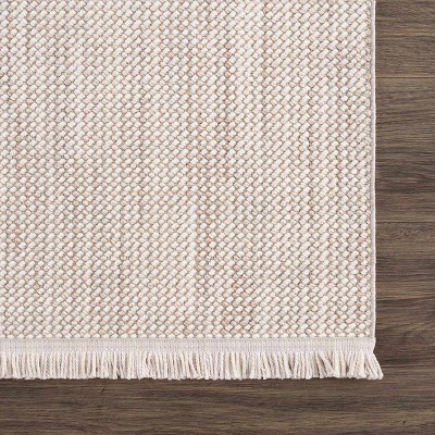 Gowan Beige and Cream Flat Woven Polyester Area Rug 7'9" x 10'