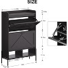 Wooden Shoe Storage Cabinet for Entryway, Organizer Shoe Cabinet With 2 Flip Drawers,Freestanding Shoe Storage Cabinet Organizer - 2 of 4