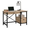 GlasFlength Desks Computer Desk Office Desk Writing Table Desk with Drawers Cabinet for Small Space Home Office, Beige, 47.48"*23.47"*29.53" - 2 of 4