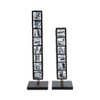 Decorative Candle Holders Set of 2 with Geometric Stacked Block Design, Elegant Tabletop or Floor Candle Holder for Living Room or Centerpiece Decor - 2 of 4