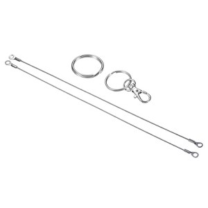 Unique Bargains Lanyard Cable Rope with Key Ring Keychains Silver 4 Pcs - 1 of 4