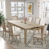 7 PCS Farmhouse Extendable Dining Set, Table with 2 Storage Drawers, 6 Upholstered Rubber Wood Frame Chairs with Polyester Cushion-Baofuwish - 2 of 4