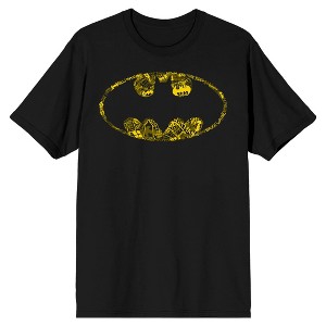 Batman Distressed Bat Signal Men's Black Short Sleeve Tee - 1 of 1