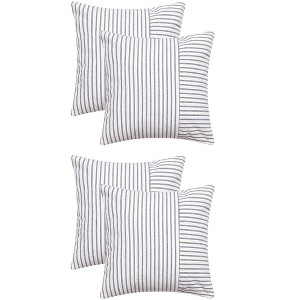 REGALWOVEN 4 Pcs Boho Striped Throw Farmhouse Pillow Covers for Couch Sofa Bedroom Home Decor - 1 of 4