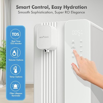 Ecoviva MATE4 UV Countertop 7 Stages Instant Hot RO Water Filtration System with Extra PCR Repalcement Filter