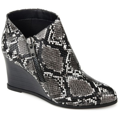 Journee Collection Womens Glam Inside Zip Wedge Booties
