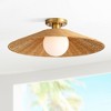 Possini Euro Design Possini Euro Gavin 22 3/4"W Brass and Rattan Ceiling Light - 2 of 4