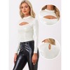 INSPIRE CHIC Women's Mock Neck Long Sleeve Cutout Glitter Party Top - 2 of 4