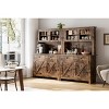 Kitchen Pantry Cabinet with Microwave Stand, Freestanding Hutch Cabinet with Buffet Cupboard,Brown - 3 of 4