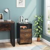 GlasFlength File Cabinets 2 Drawer File Cabinet Rolling Cabinet Mobile File Cabinet with Open Storage for Home Office, Black, 15.75"*15.75"*25.98" - 4 of 4