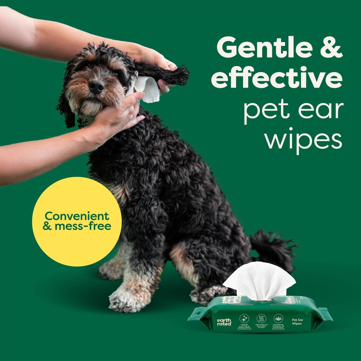 Earth Rated Vet-Developed Pet Ear Wipes - Oatmeal Scent - 60ct - thumbnail 3