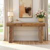 MAYEERTY 63" Wooden Console Table, Farmhouse 2-Tier Sofa Table Entryway Table - 3 of 4