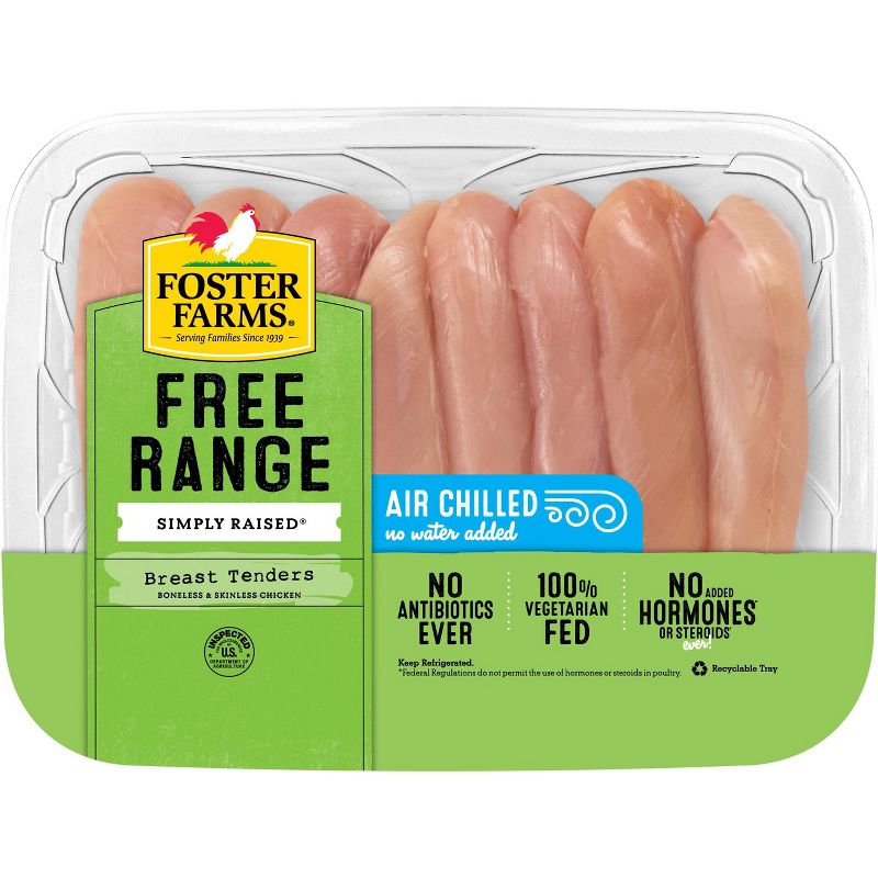 Foster Farms NAE Boneless Skinless Chicken Breast Tenders - 1-2lbs - price per lb, 1 of 7
