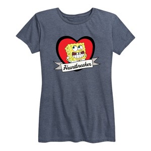 Women's - SpongeBob SquarePants - Heartbreaker Short Sleeve Graphic T-Shirt - 1 of 4