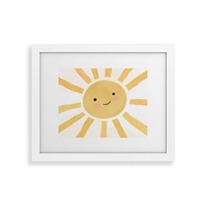 Deny Designs Carrie Cantwell Happy Sun White Framed Art Print - 1 of 4