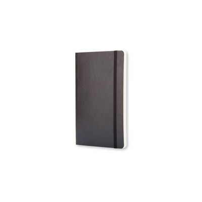 Large Black Softcover Ruled Travel Notebook with Elastic Closure