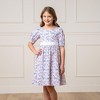 Hope & Henry Girls' Short Sleeve Puff Sleeve Party Dress, Kids - 4 of 4