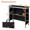 Syemin Folding Tables Portable Folding Bar Table Shelf, Tradeshow Podium Table with Carrying Bag, Heavy-Duty Patio Table, Black, 39.37"*14.96"*34.65" - 4 of 4
