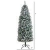 Nearly Natural 6-ft Slim Flocked Montreal Fir Artificial Christmas Tree with 743 Bendable Branches - 2 of 4