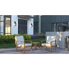 Balkene Home 63342 Lio Wooden Armchair With Cushions Modern & Contemporary Lounge Chair Patio Living Room Study Garden & Outdoors Soft- Brown & White - 4 of 4