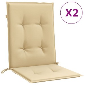 vidaXL Lowback Chair Cushions - Melange Beige 2 Pcs - 100% Polyester - Patio/Indoor/Outdoor - 39.4"x19.7"x1.6" - 1 of 4