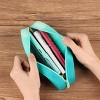 INFURNIC Pencil Cases Kids Large Capacity Waterproof Zipper Pouch Extra Big Pencil Bag for School Supplies Art Tools, Green, 8.3"*2.8"*0.5" - 3 of 4