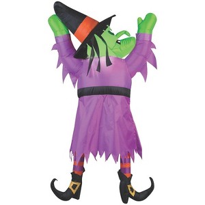 Halloween Express  5 ft Inflatable Witch Hanging from Roof Decoration - 1 of 1