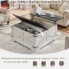SinCiDo Farmhouse Lift Top Coffee Table, 36" Square Center Table w/Large Hidden Storage Compartment, Rustic Wood Living Room Dining Table - 4 of 4