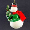 Italian Ornaments 5.5 Inch Jolly Snowman With Christmas Tree Mgd Sit Or Hang Ornament Tree Ornaments - 2 of 3