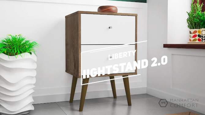 Liberty 2.0 Mid Century Modern Nightstand - Manhattan Comfort, 2 of 10, play video