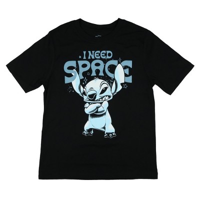 Seven Times Six Disney Stitch T-Shirt Boy's I Need Space Short Sleeve Graphic Tee Black