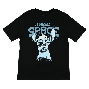 Seven Times Six Disney Stitch T-Shirt Boy's I Need Space Short Sleeve Graphic Tee Black - 1 of 3