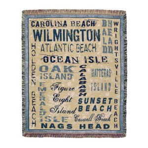 Northlight 60" Rectangular Tapestry Throw Blanket With Fringe Border "North Carolina Shore" Inspired Design - 1 of 1