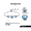 Adjustable Chain Bracelet  for Women Silver Created Blue Topaz Ginger Lyne Collection - 3 of 4
