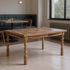 Resenkos Dining Table, Living Room Table,Wood Dining Table, 62” Kitchen Table with Carved Turned Legs for 4-6 People, - 3 of 4