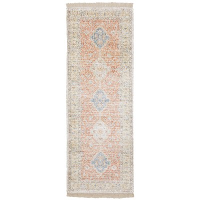 Oriental Weavers Malabar 45305 Orange/ Blue Indoor Area Rug - 2'6" x 8'