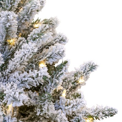 9' Snowy Hudson Pine Pre-Lit Artificial Christmas Tree with Warm White LED Lights