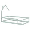 NicBex Kids Montessori Bed with House-Shaped Headboard,Floor Bed with Fences,Twin Size Toddler bed for Bedroom,Gray/White/Pink/Green/Blue/Brown - 4 of 4
