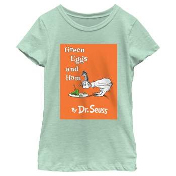 Girl's Dr. Seuss Green Eggs and Ham Book Cover T-Shirt