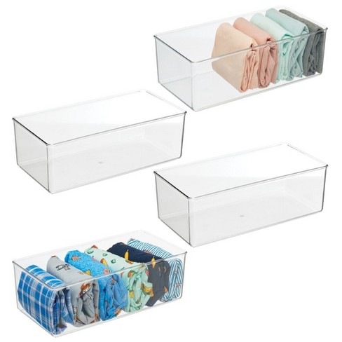Mdesign Plastic Stackable Closet Shoe Storage Box, Side Opening, 8 Pack,  Clear : Target