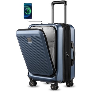 LUGGEX Carry On 20inch PC Hardside Expandable Suitcase with Front Pocket and USB Port - 1 of 4
