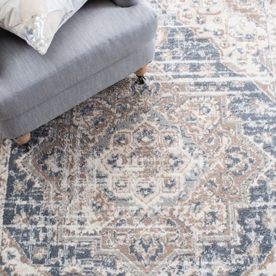 Ivory Beige Hand-knotted Synthetic Rectangular Area Rug
