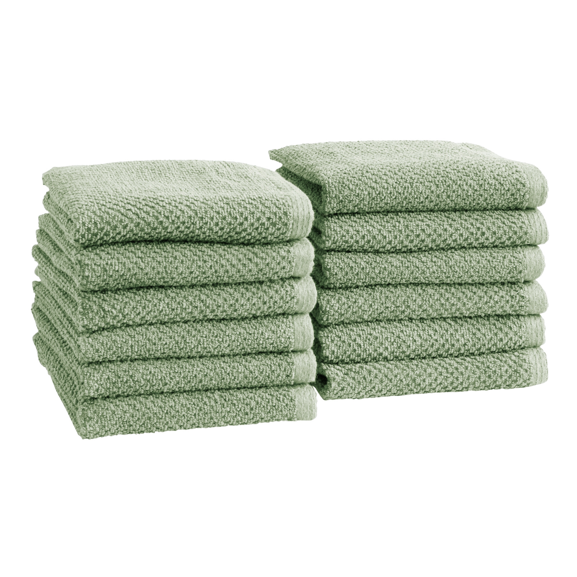 Cotton Quick Dry Loop Textured Bath Towel - Great Bay Home (Eucalyptus, Washcloths - Set of 12)